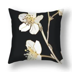 Kissenbezug mit Ginkgoblättern – moderner nordischer Kissenbezug, 45 x 45 cm