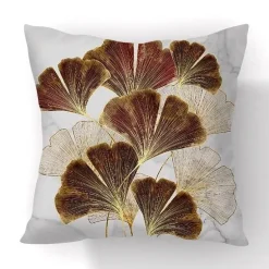 Kissenbezug mit Ginkgoblättern – moderner nordischer Kissenbezug, 45 x 45 cm