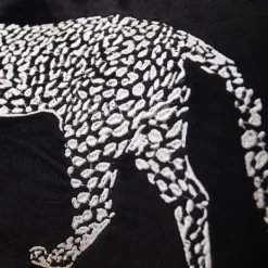 Kissenbezug mit goldener Leopardenstickerei – Luxuriöses Wohnzimmerdekor
