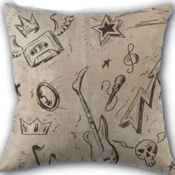Kissenbezug mit Musiknoten – Dekorativer Kissenbezug