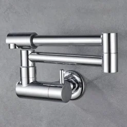 Klappbarer Topffüller-Wasserhahn aus Chrom zur Wandmontage