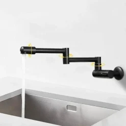 Klappbarer Topffüller-Wasserhahn aus Chrom zur Wandmontage