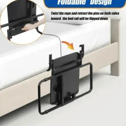 Klappbares Bett-Sicherheitsgeländer mit Tisch - Stützhilfe für ältere Menschen