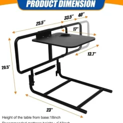 Klappbares Bett-Sicherheitsgeländer mit Tisch - Stützhilfe für ältere Menschen