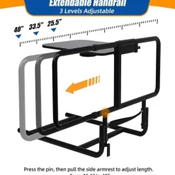 Klappbares Bett-Sicherheitsgeländer mit Tisch - Stützhilfe für ältere Menschen