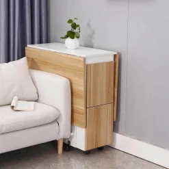 Klappbares Esstisch-Set mit Rollen – Moderne, platzsparende Möbel