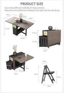 Klappbares rechteckiges Esstisch-Set – elegante, platzsparende Möbel
