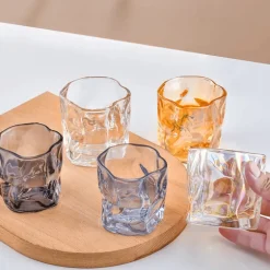 Klare Kaffeetasse aus Iceberg-Glas – 250 ml, unregelmäßig geformte Tasse