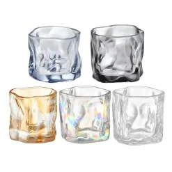 Klare Kaffeetasse aus Iceberg-Glas – 250 ml, unregelmäßig geformte Tasse