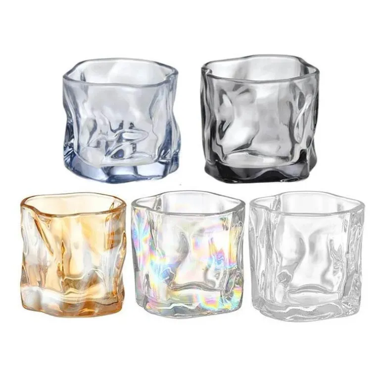 Klare Kaffeetasse aus Iceberg-Glas – 250 ml, unregelmäßig geformte Tasse