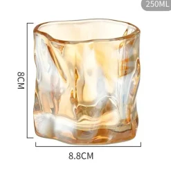 Klare Kaffeetasse aus Iceberg-Glas – 250 ml, unregelmäßig geformte Tasse