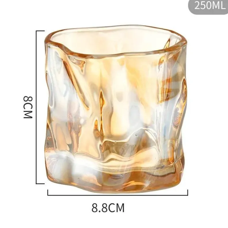 Klare Kaffeetasse aus Iceberg-Glas – 250 ml, unregelmäßig geformte Tasse