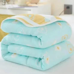 Klassische Baumwolldecke – Sechslagige dünne Gazedecke für Betten und Sofas