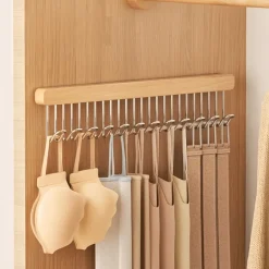 Kleiderbügel aus Holz – Ausziehbare Kleiderstange mit 8/12 Haken