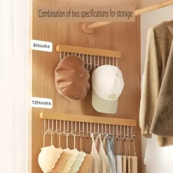 Kleiderbügel aus Holz – Ausziehbare Kleiderstange mit 8/12 Haken