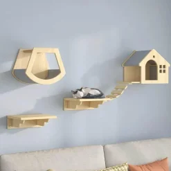 Kletterturm für Katzenwände aus Holz – Katzenmöbelplattform