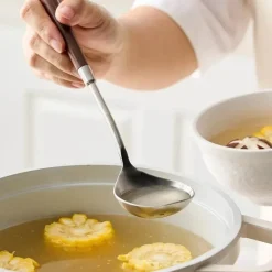 Kochset aus Edelstahl – Utensilien und Tortenheber mit Pfirsichgriff