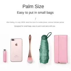 Kompakter Mini-Regenschirm für tragbaren Regen- und Sonnenschutz