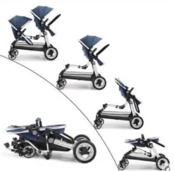Kompakter Zwillingskinderwagen – Stilvolles, leichtes Design