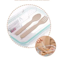 Koreanische Bento-Lunchbox aus Glas – mikrowellengeeignet mit Fächern