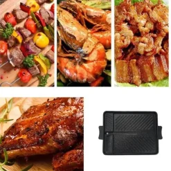 Koreanische Grillpfanne – Antihaftbeschichtetes, rauchfreies Grilltablett für das Kochen im Innen- und Außenbereich