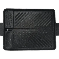 Koreanische Grillpfanne – Antihaftbeschichtetes, rauchfreies Grilltablett für das Kochen im Innen- und Außenbereich