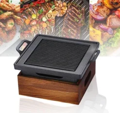 Koreanischer Indoor-Barbecue-Grill – Elegantes Holzdesign