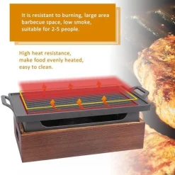 Koreanischer Indoor-Barbecue-Grill – Elegantes Holzdesign
