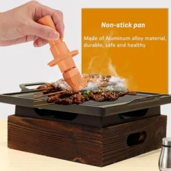 Koreanischer Indoor-Barbecue-Grill – Elegantes Holzdesign