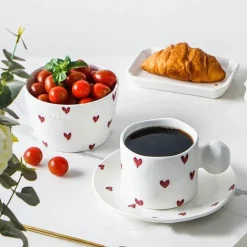 Koreanisches Keramik-Kaffeetassen-Set - Kreative Tee-Milch-Tassen Großhandel Geburtstagsgeschenk