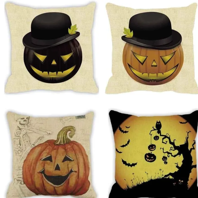 Kürbis Halloween Kissenbezüge - Gruselige Dekokissenbezüge