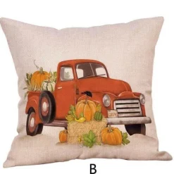 Kürbis Truck Kissenbezüge - Halloween Herbst Dekor Akzent