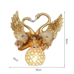 Kristallschwanen-Wandleuchte – Elegante dekorative Beleuchtung