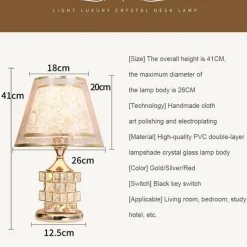 Kristall-Tischlampe – Elegante Beleuchtung für romantisches Ambiente