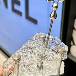 Käseförmiges Gabel- und Löffelset - Aufbewahrungsutensilien aus Glas