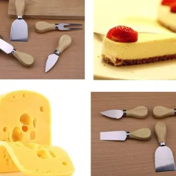 Käsemesser-Set aus Edelstahl – Werkzeuge mit Holzgriff