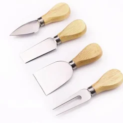Käsemesser-Set aus Edelstahl – Werkzeuge mit Holzgriff