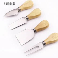 Käsemesser-Set aus Edelstahl – Werkzeuge mit Holzgriff