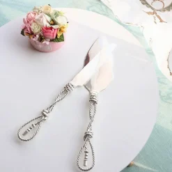 Kuchenspatel aus Edelstahl mit Knotendesign – Premium-Backwerkzeug