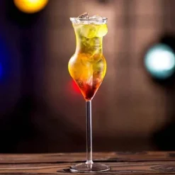 Kugelfisch-Cocktailglas – Transparenter Molekularweinkelch mit Strohhalm