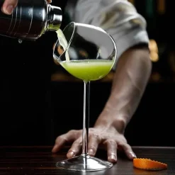 Kugelfisch-Cocktailglas – Transparenter Molekularweinkelch mit Strohhalm