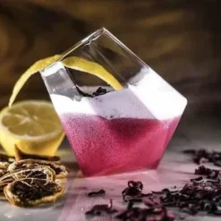 Kugelfisch-Cocktailglas – Transparenter Molekularweinkelch mit Strohhalm