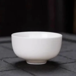 Kung-Fu-Teetassen-Set – 3-teiliges Trinkgeschirr aus weißem Porzellan