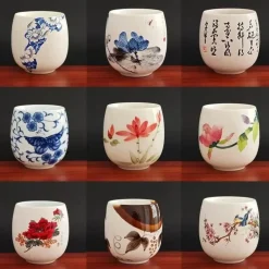 Kung-Fu-Teetassen-Set – Traditionelles weißes Keramik-Teegeschirr