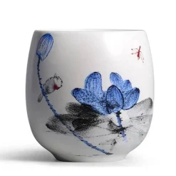 Kung-Fu-Teetassen-Set – Traditionelles weißes Keramik-Teegeschirr