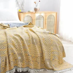 Kuschelige Baumwollgaze-Überwurfdecke - Weiches Bett-Sofa-Accessoire