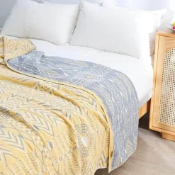 Kuschelige Baumwollgaze-Überwurfdecke - Weiches Bett-Sofa-Accessoire