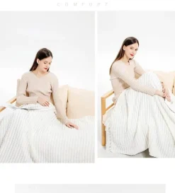 Kuschelige nordische Strickdecke – Überwurf mit Quasten für Zuhause und unterwegs