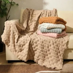 Kuschelige Waffel-Strickdecke – Vielseitiger Mehrjahreszeiten-Sofa-Bettbezug