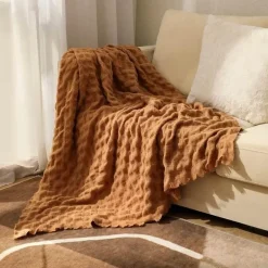 Kuschelige Waffel-Strickdecke – Vielseitiger Mehrjahreszeiten-Sofa-Bettbezug